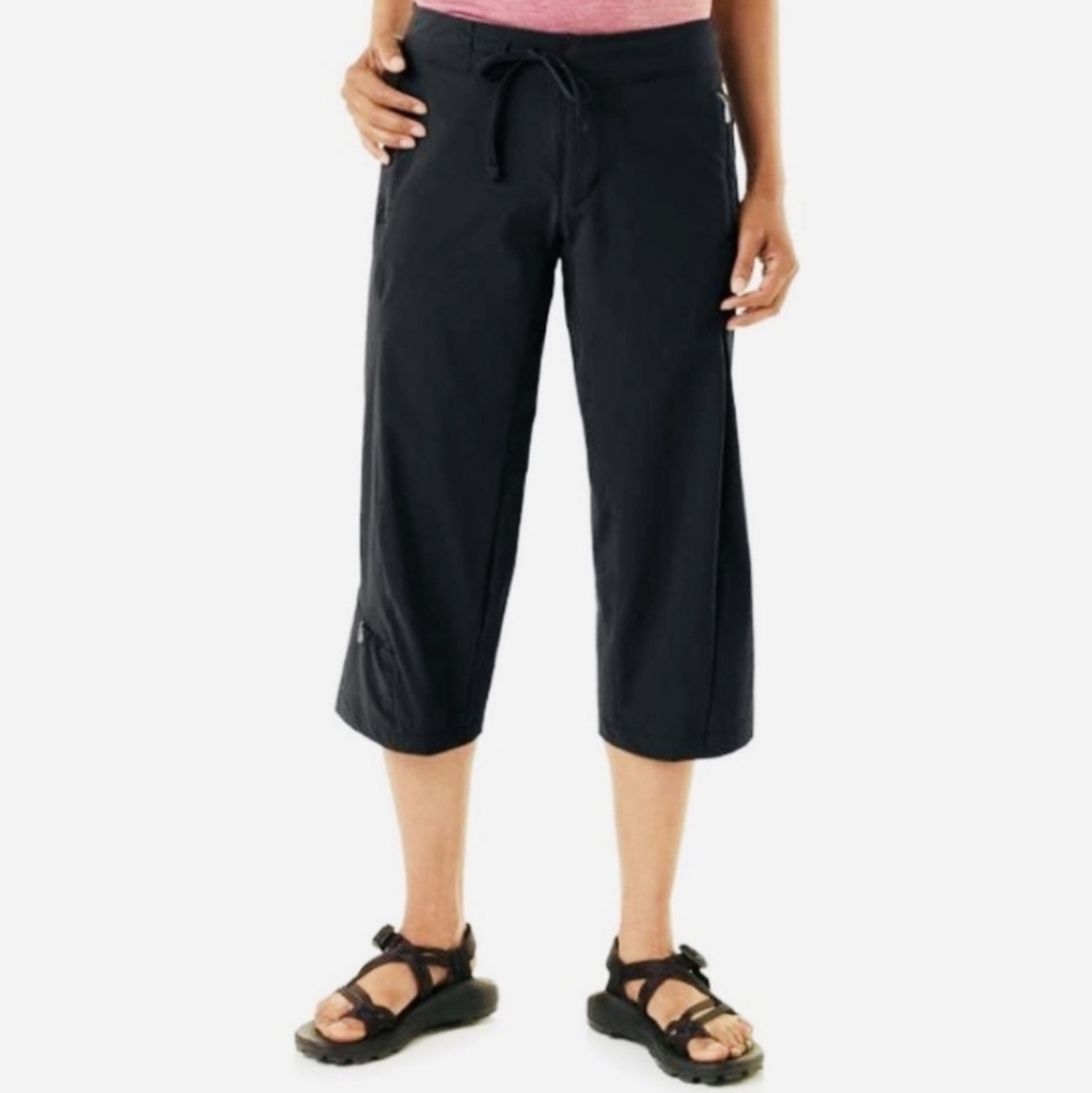 Mountain Hardwear Ellinor Hiking Outdoor Capris Pants Size 12 Black OL2295 EUC